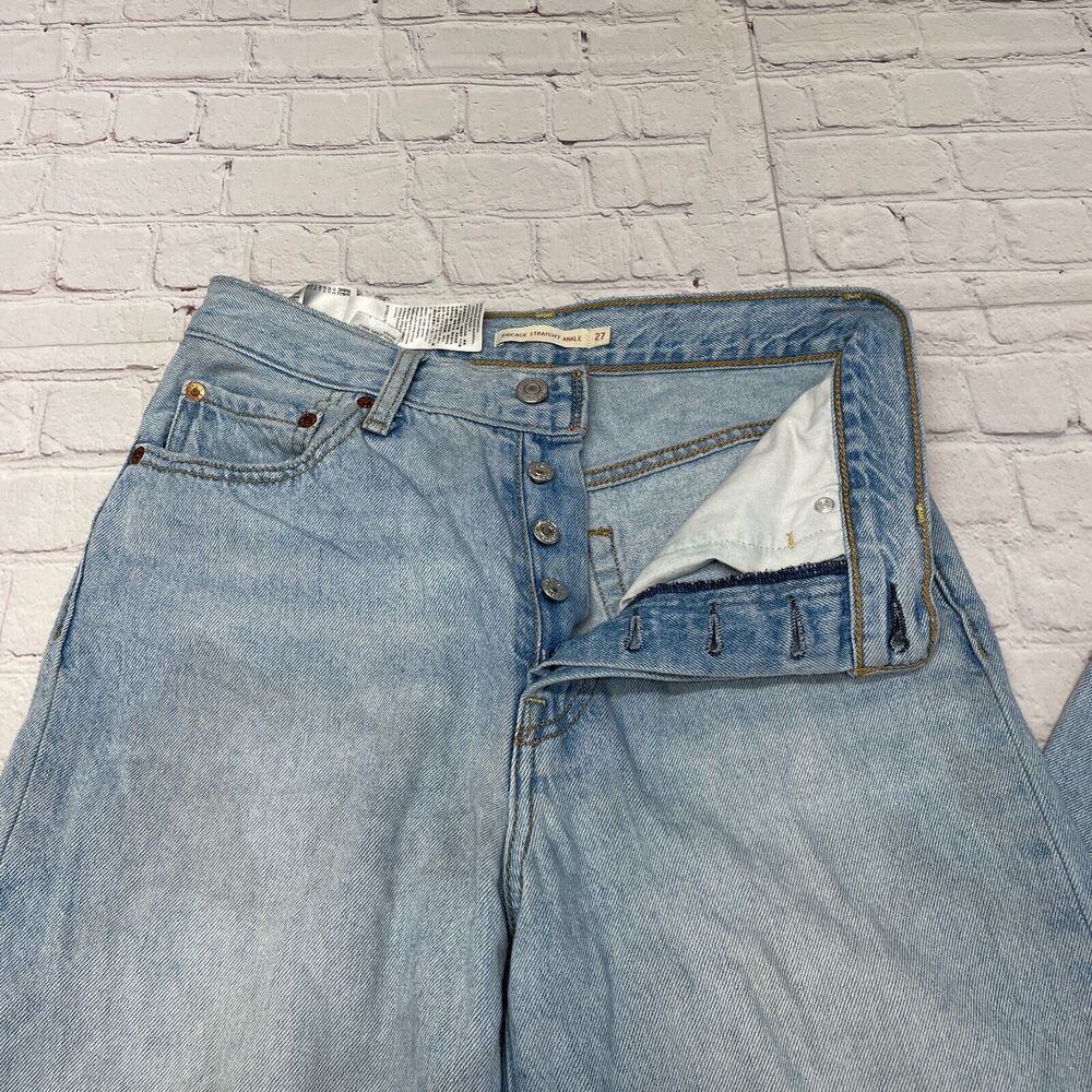 Levi's Women Ribcage Straight Ankle Jeans Size 27 Blue Denim B338 -17 - Picture 15 of 16